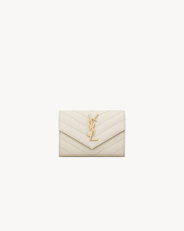 CASSANDRE MATELASSE small envelope wallet in grain de poudre leather Saint Laurent YSL