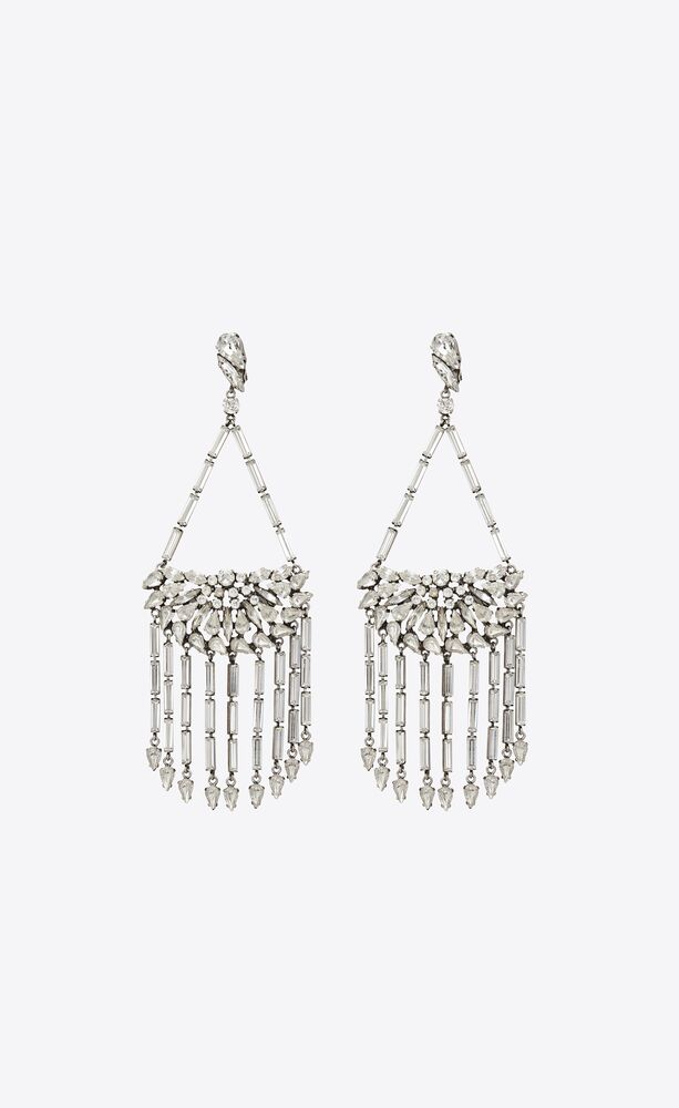 marrakech rhinestone chandelier earrings in metal
