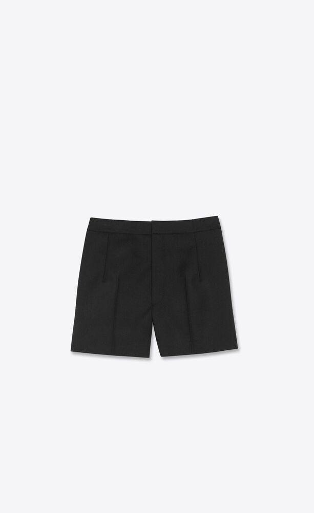 plissierte mini-shorts aus wollgabardine