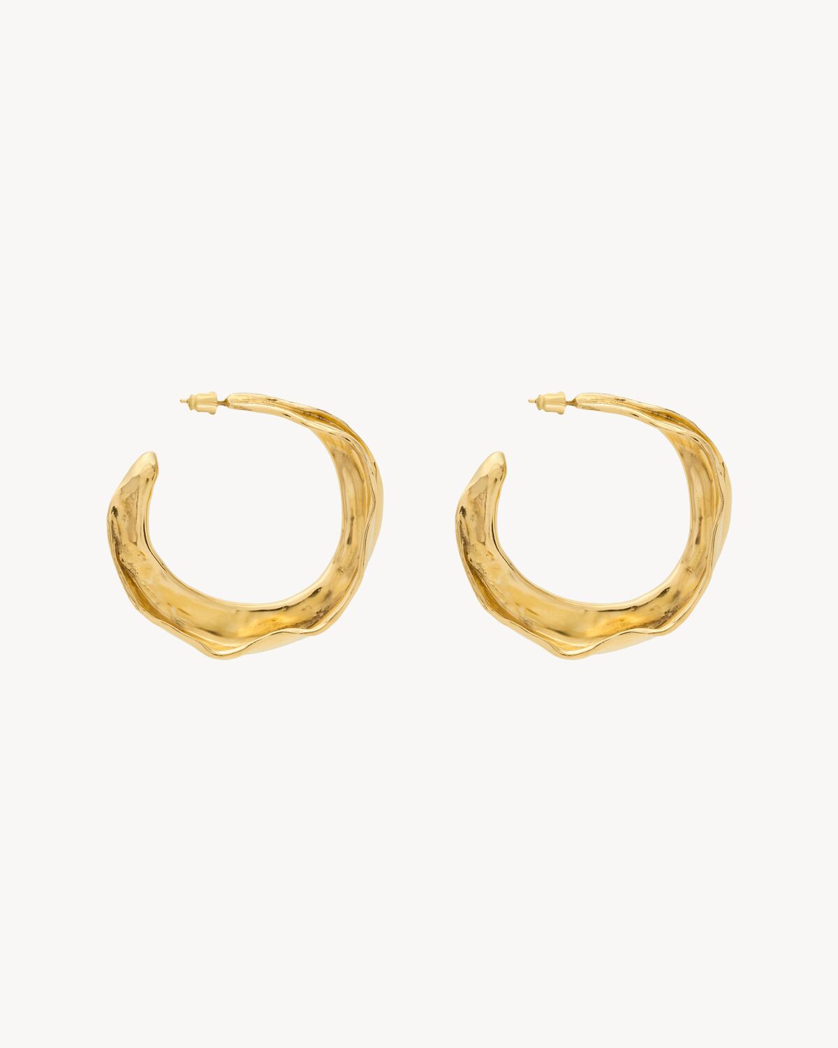 twisted leaf hoop earrings in metal