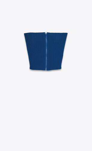 zip bustier in ribbed knit