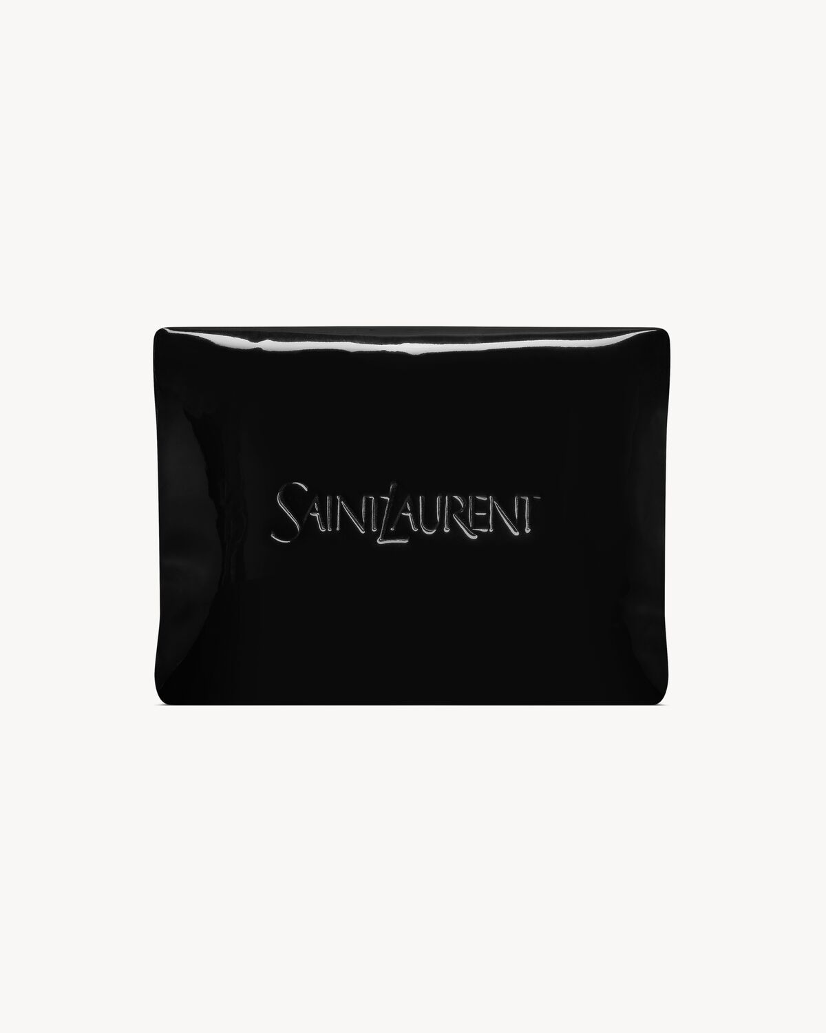 SAINT LAURENT large puffy pouch in patent canvas