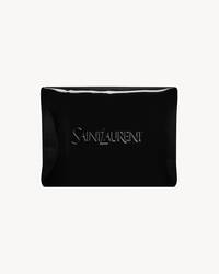 SAINT LAURENT large puffy pouch in patent canvas