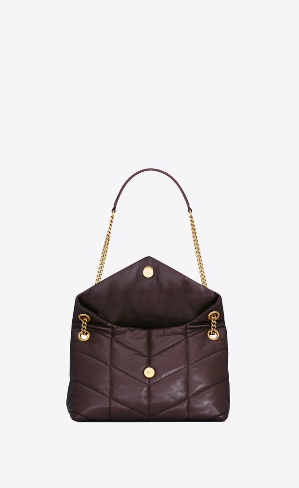 puffer small in crinkled leather