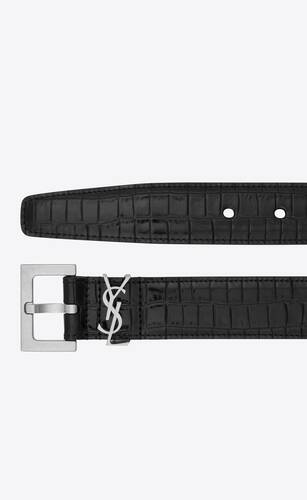 cassandre belt in crocodile-embossed leather