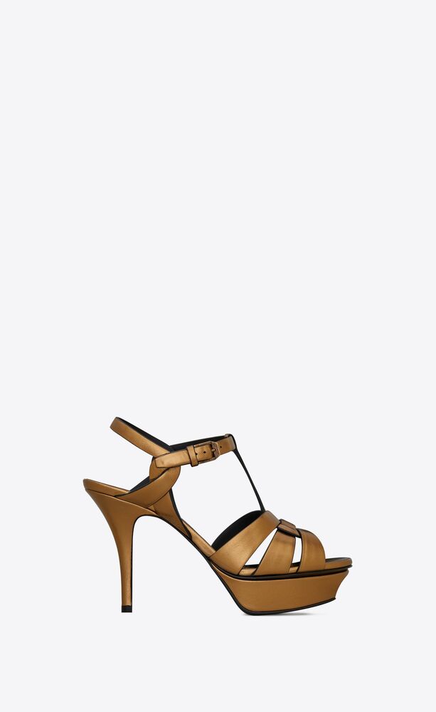 tribute platform sandals in smooth leather