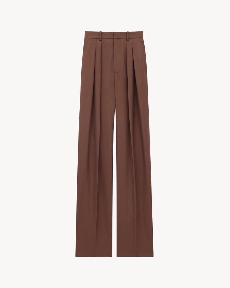 wide-leg pants in wool gabardine