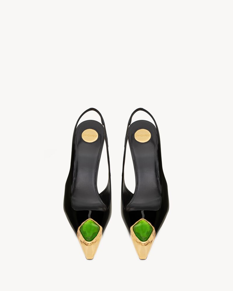 LOULOU漆皮露跟高跟鞋