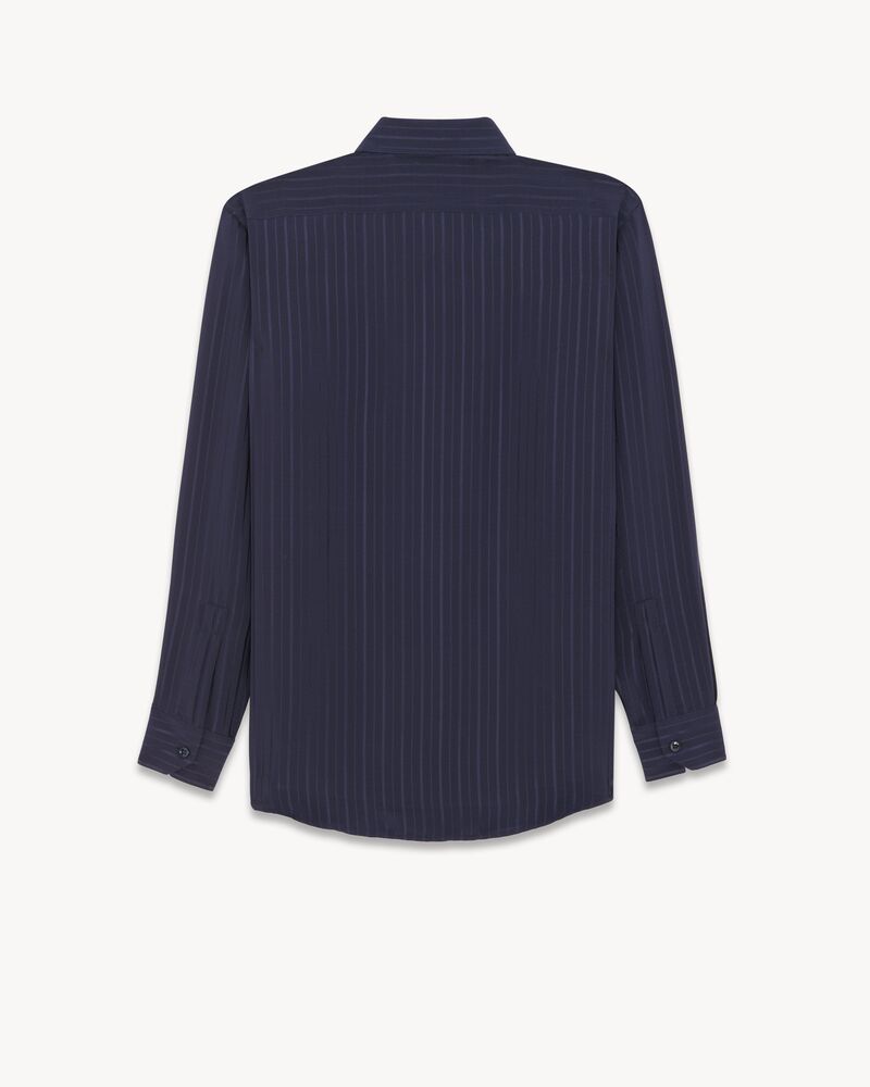 Shirt in Striped Silk Crepe de Chine