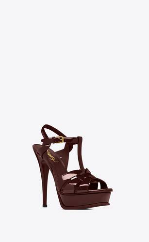 tribute platform sandals in patent leather