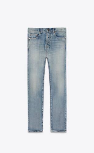 straight-fit jeans in 80's vintage blue stretch denim