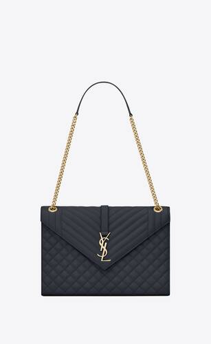 envelope large bag in mix matelassé grain de poudre embossed leather