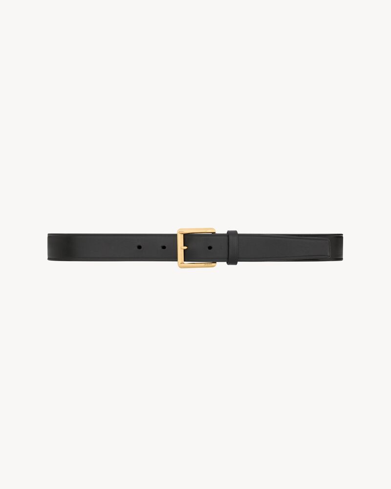 rectangular buckle belt in leather