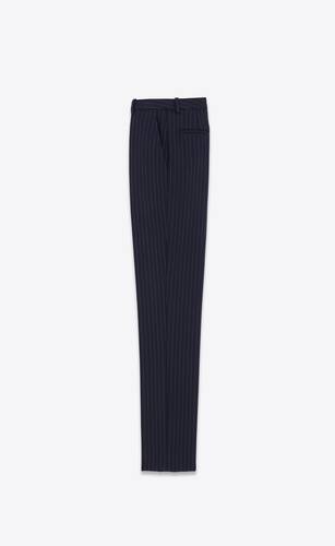 high-waisted pants in rive gauche striped flannel