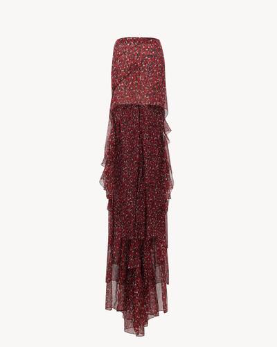 スカート SAINT LAURENT FLAUNTED MUSLIN SKIRT ruffled skirt in silk crepe muslin | Saint Laurent | YSL SG