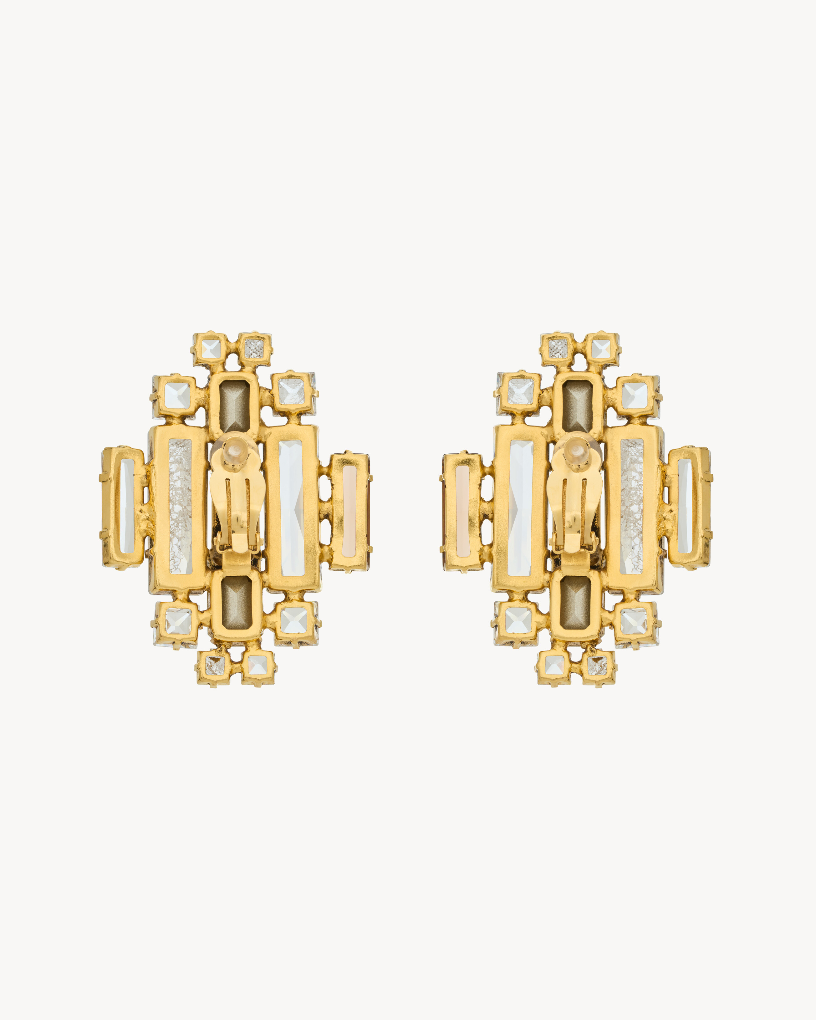 crystal medallion earrings