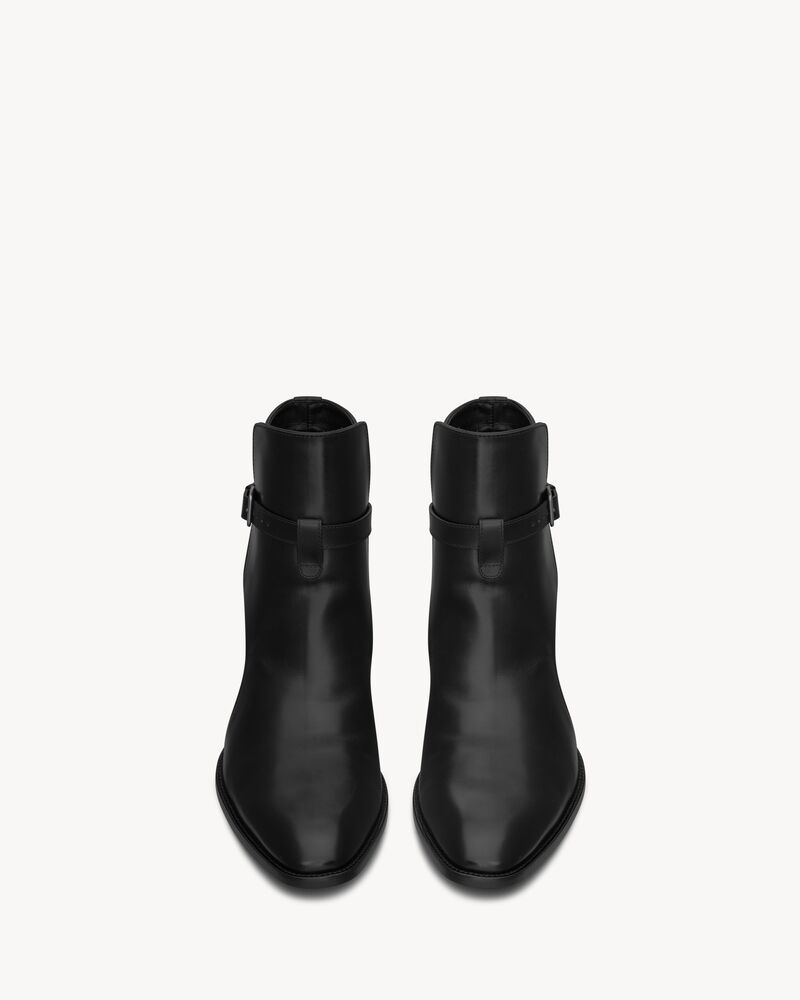 saint laurent wyatt 30 jodhpur stiefel mit reißverschluss aus schwarzem leder