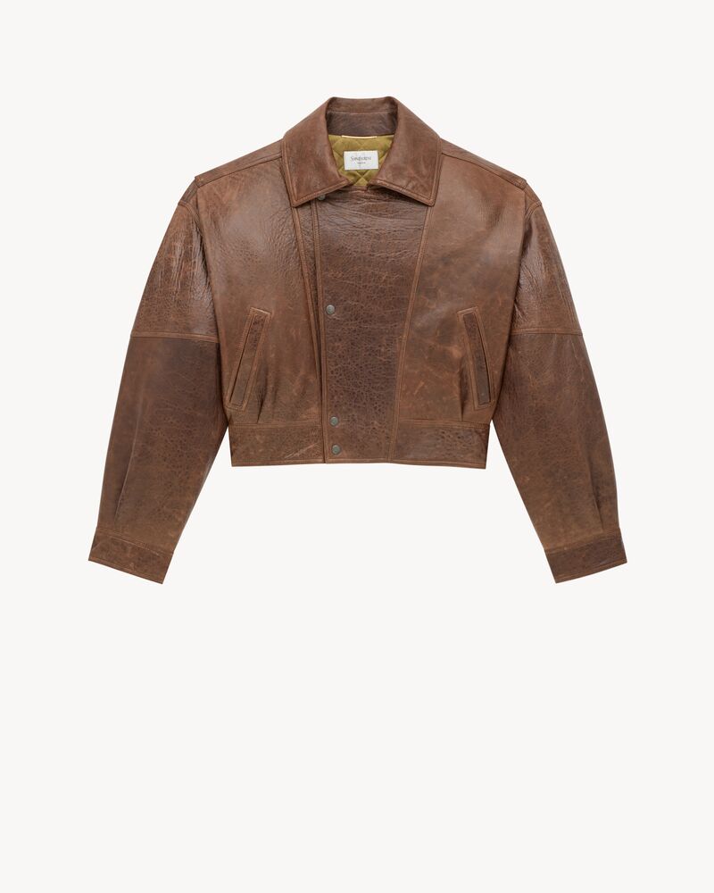 Bomber de piel de cordero envejecida