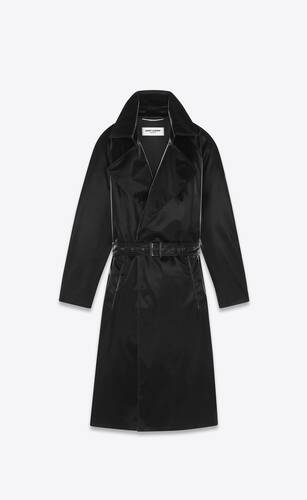 lacquered-effect trench coat 