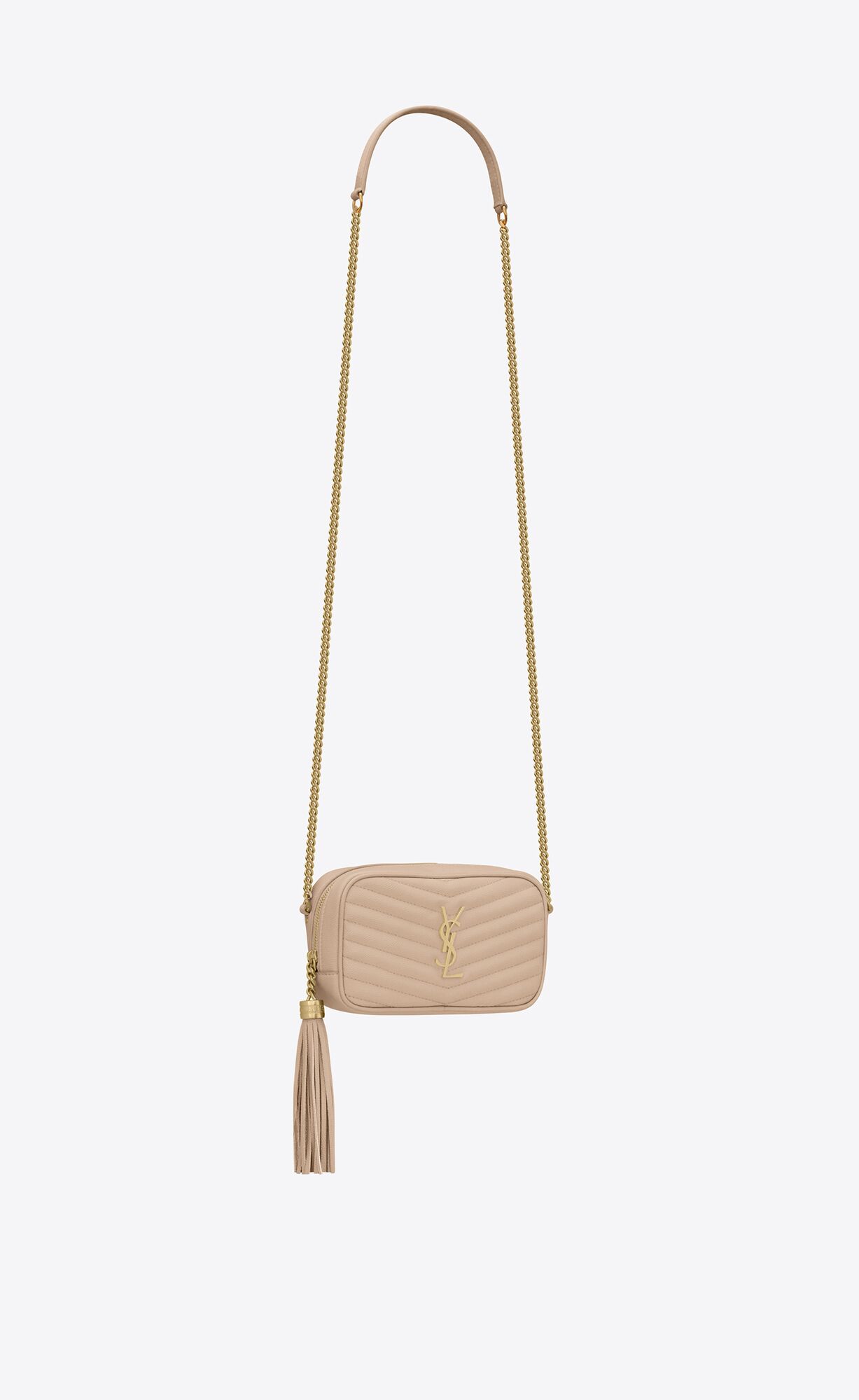 LOU Mini bag in quilted grain de poudre embossed leather Saint Laurent