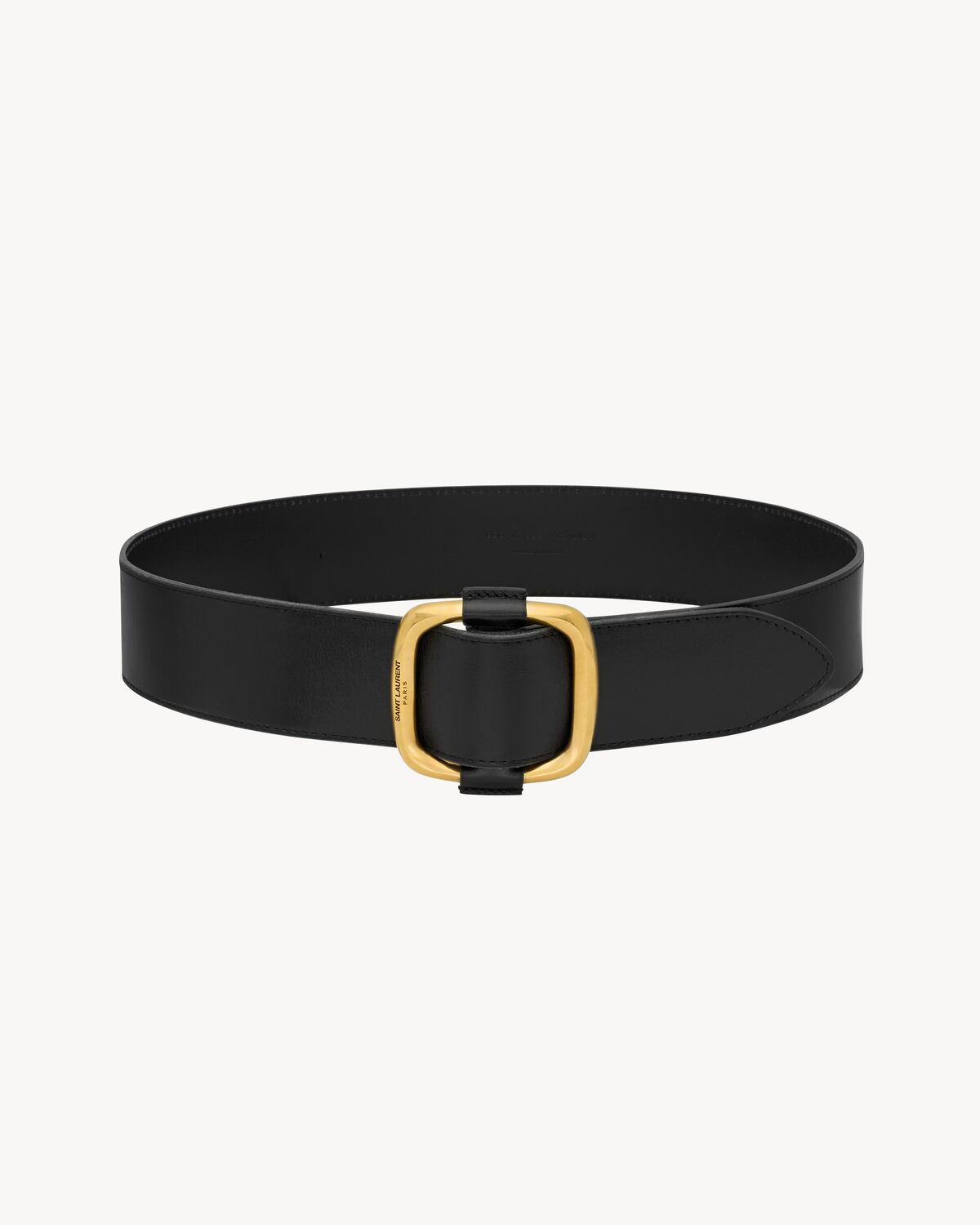 oval wide belt in leather