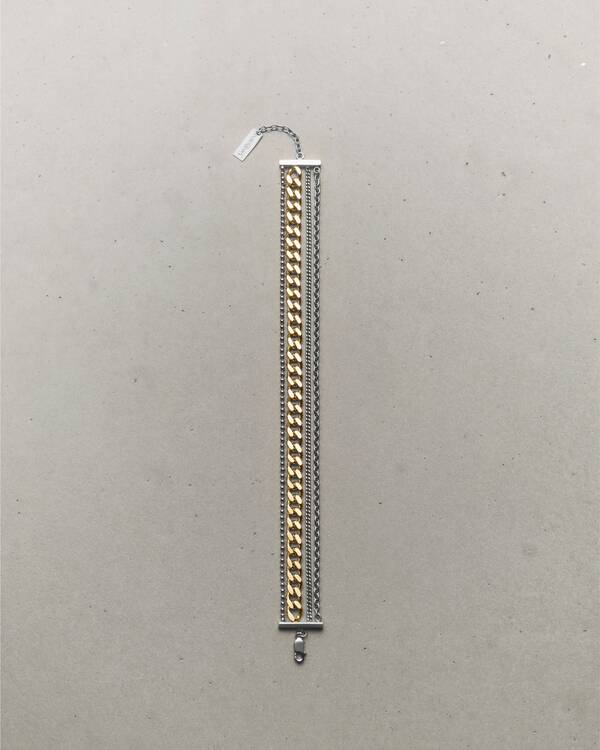 multi-chain bracelet in 18K grey gold and 18K yellow gold