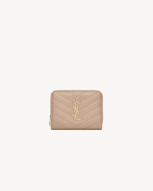 CASSANDRE MATELASSÉ compact zip around wallet in grain de poudre leather