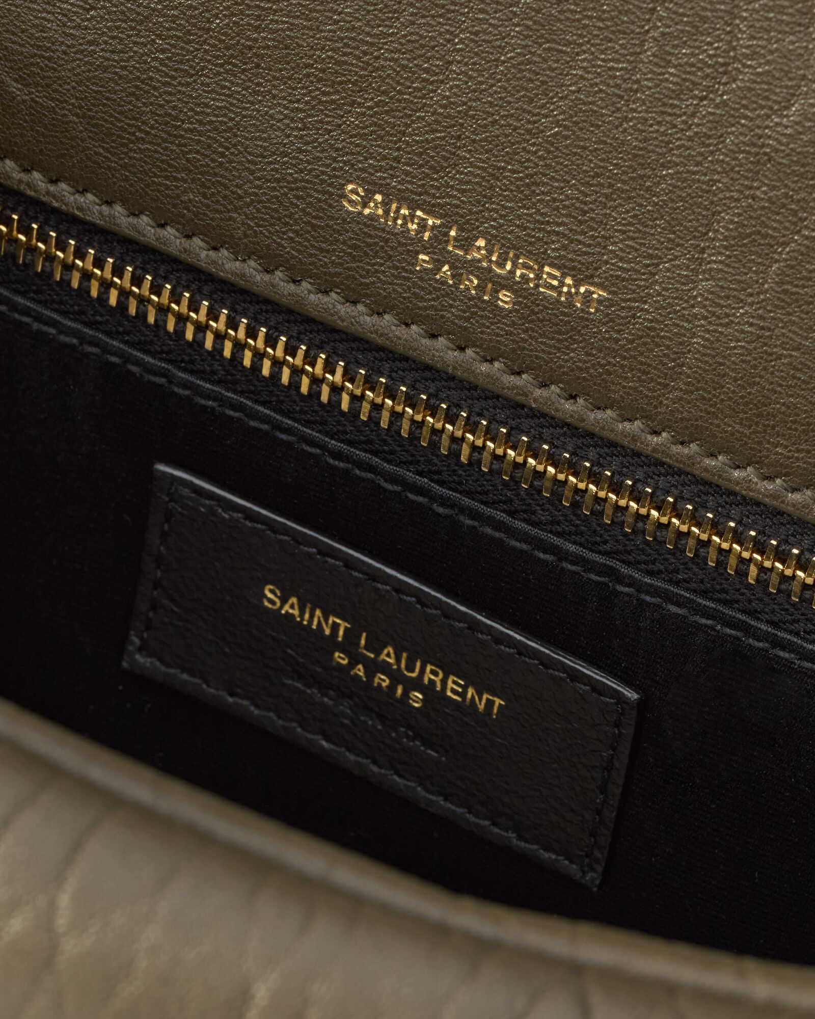 YSL 25S CALYPSO 30 IN DARK CHOCOLATE GRAINED CALFSKIN GOLD HARDWRE