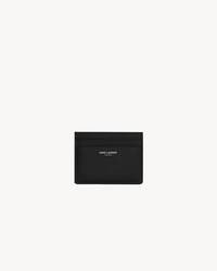 Saint Laurent Paris credit card case in grain de poudre leather