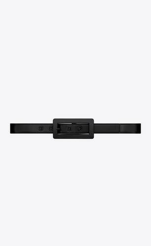 rectangular buckle belt in smooth leather