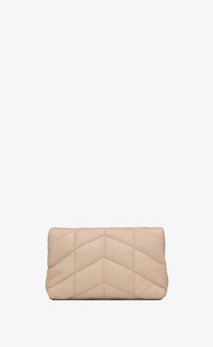 Saint Laurent Puffer Small Pouch in Quilted Lambskin - Black - Women