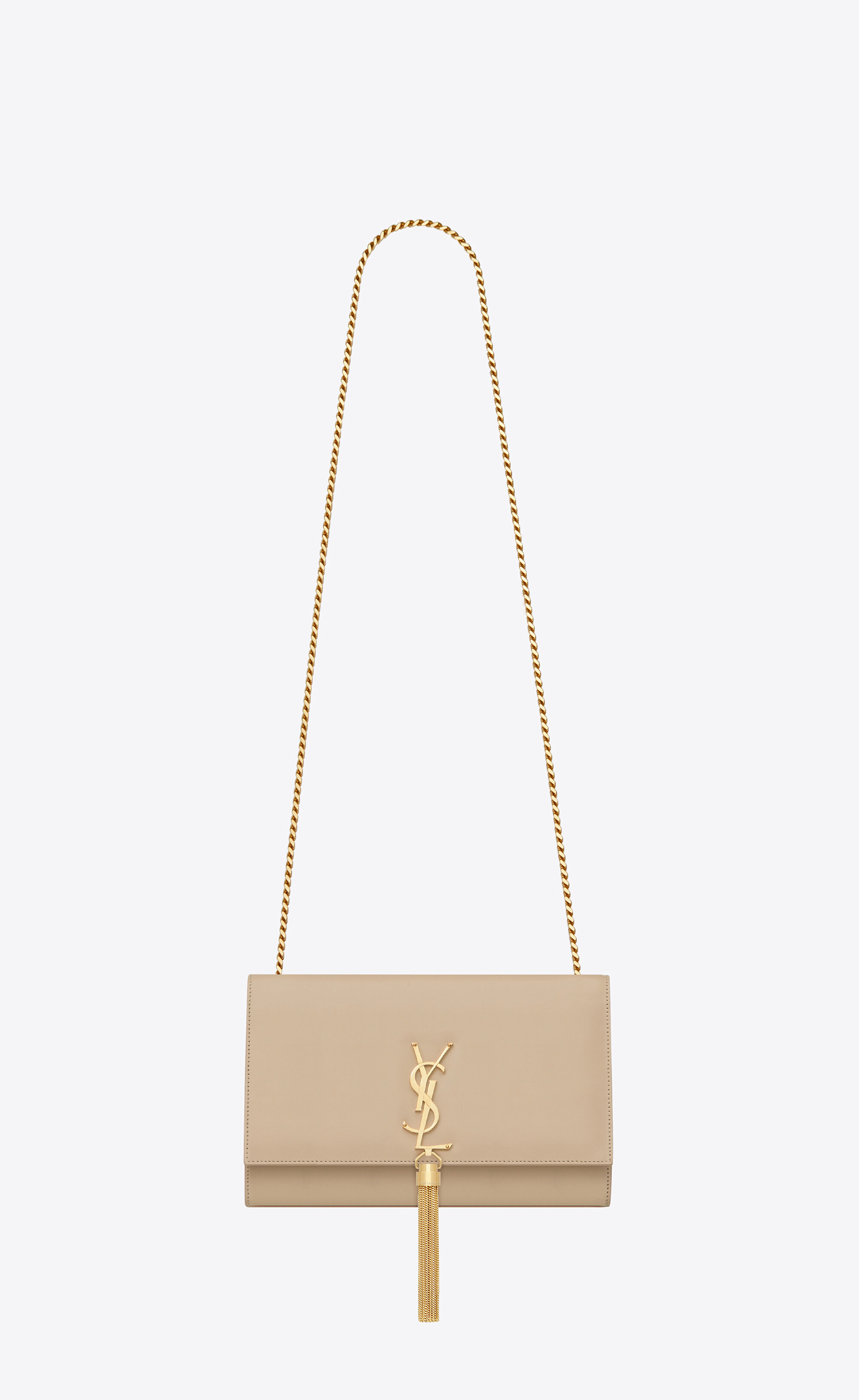 ysl white bag with tassel