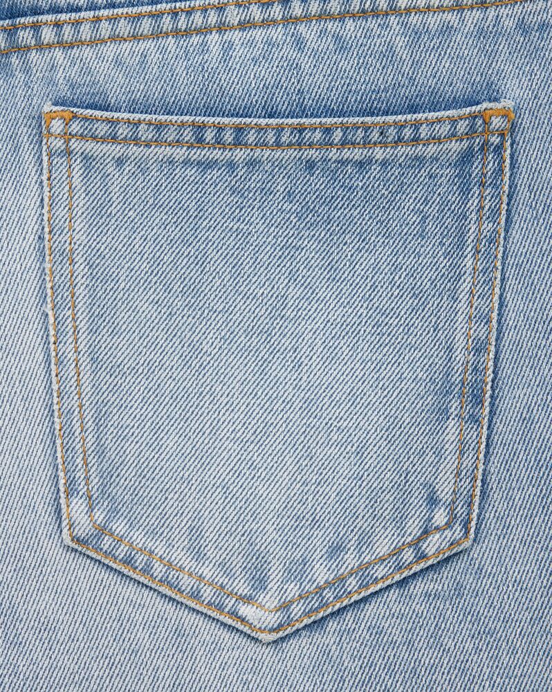 niedrig geschnittene Jeans aus Denim in Sizilien-Blau