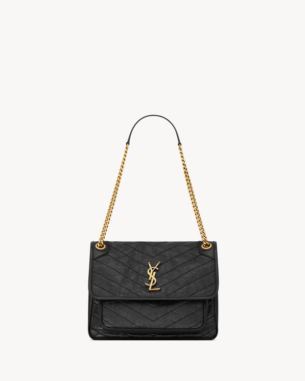 ハンドバッグ Saint Laurent Camel Leather Large Niki Bag NIKI Large shopping in crinkled vintage leather | Saint