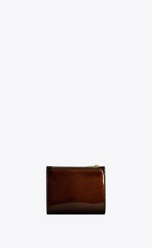 uptown compact wallet in patent leather