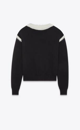 boatneck sweater in wool mohair