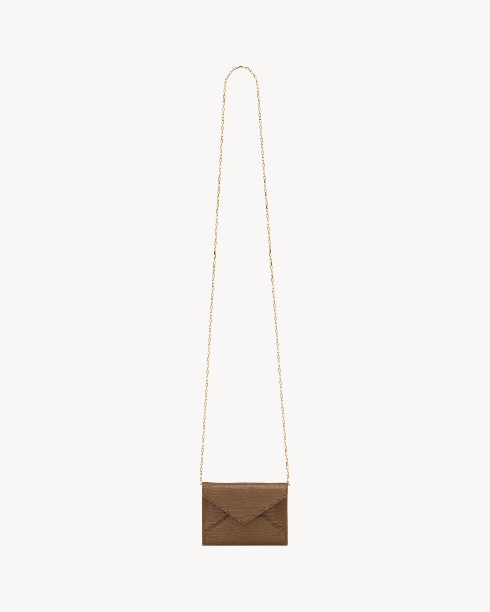 LETTER chain card case in lizard | Saint Laurent | YSL.com