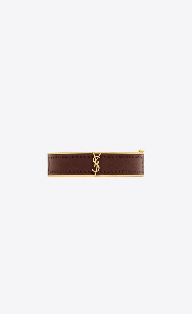 CASSANDRE bracelet in metal and leather | Saint Laurent | YSL.com