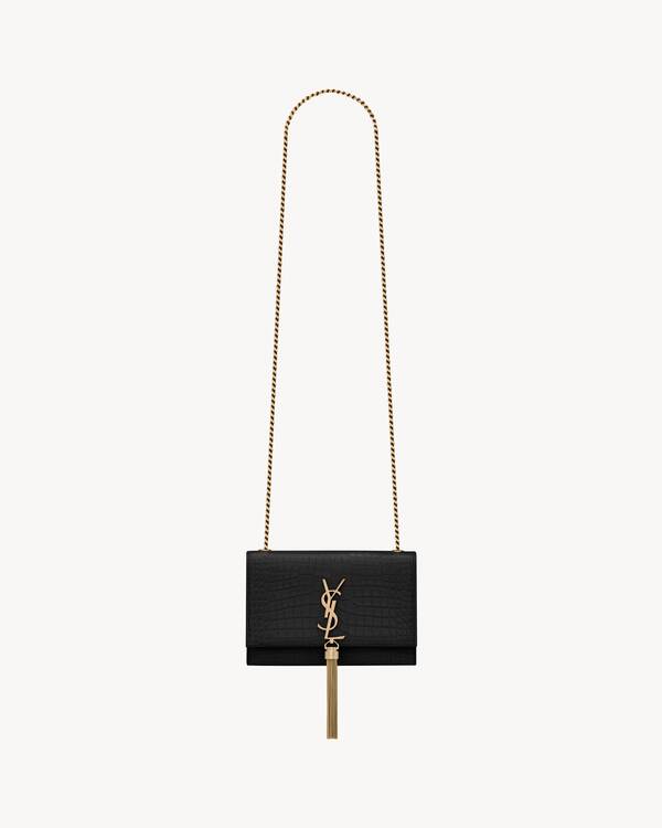 KATE SMALL TASSEL IN CROCODILE-EMBOSSED LEATHER