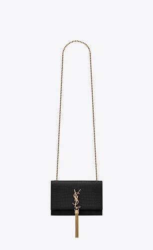 Saint Laurent Kate Box Metallic Gold Tassel Chain Shoulder Bag | eBay