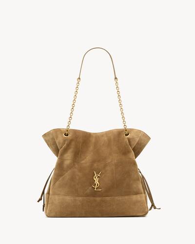 トートバッグ Saint Laurent Caramel Suede Amalia Shopping Bag Thumbnail-8098241U8P73194_A.
