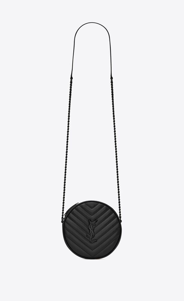 Vinyle Round Camera Bag In Chevron Quilted Smooth Leather Saint Laurent United States Ysl Com