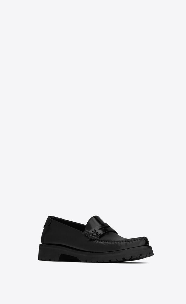 Le Loafer monogram penny slippers in smooth leather | Saint Laurent