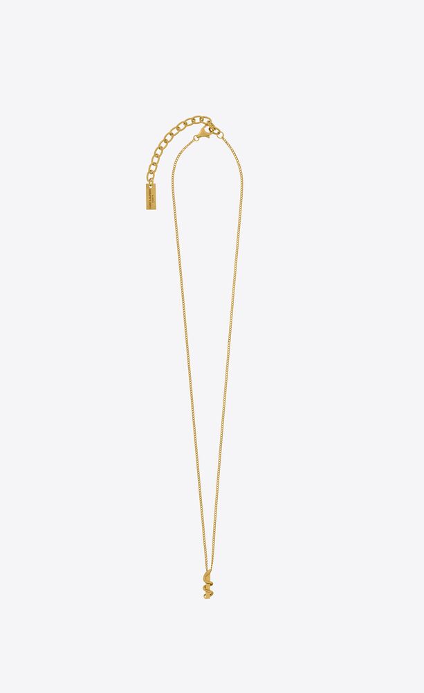 Letter I pendant necklace in 18K gold 