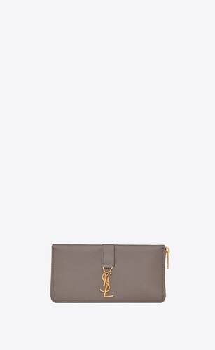 ysl line zip-around wallet in grained leather