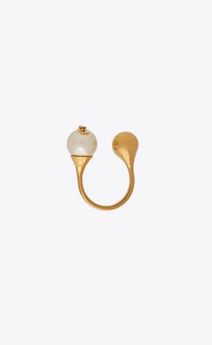 cassandre pearl and ball ring in metal