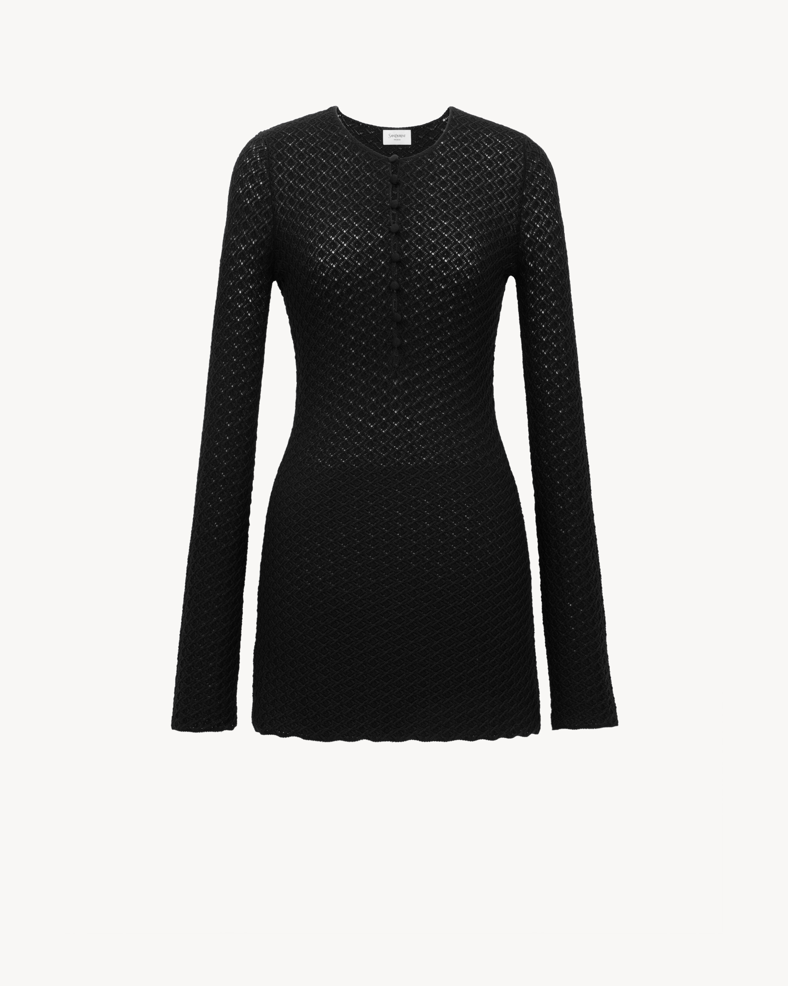 mini dress in crochet knit