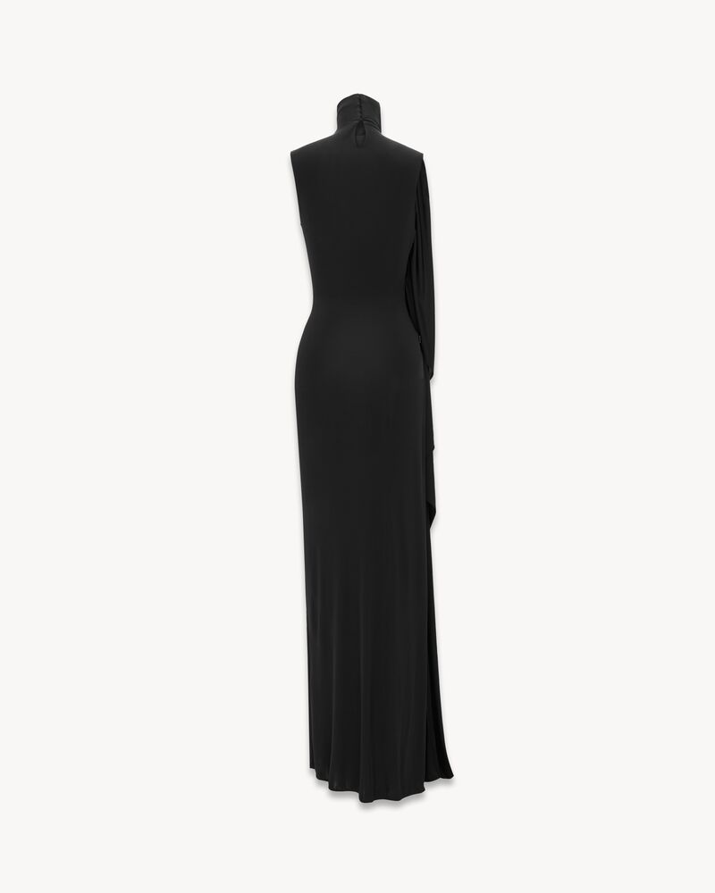 Draped dress in shiny jersey | Saint Laurent | YSL.com