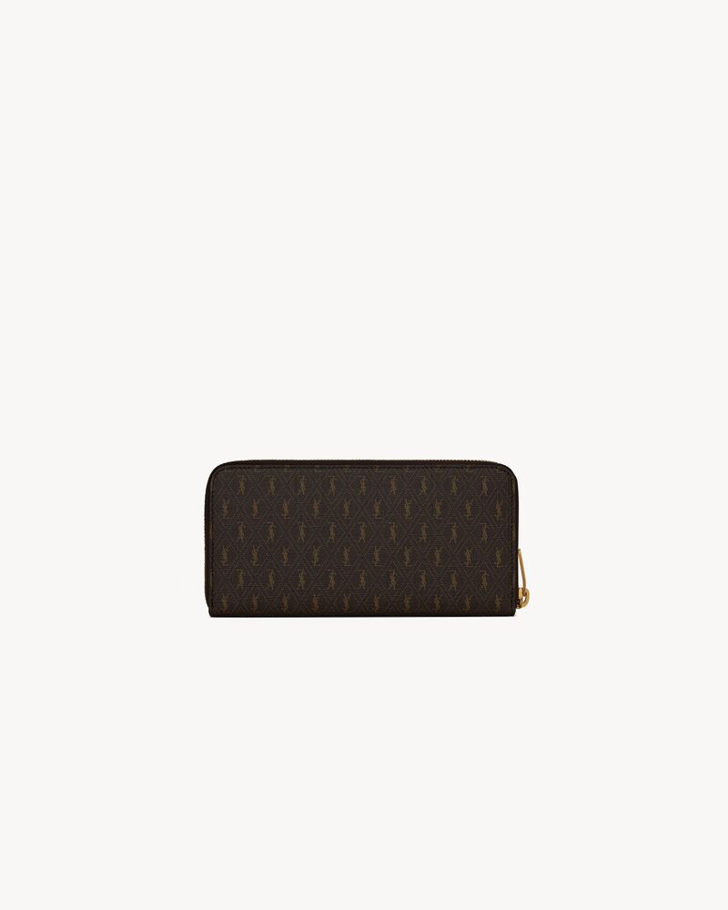 saint laurent monogram zip wallet