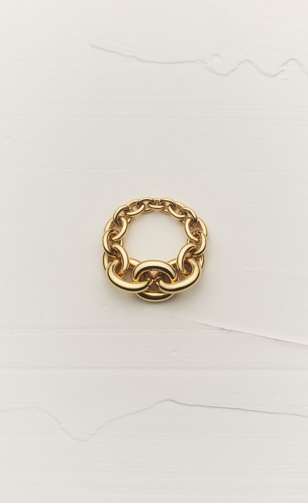 graduated chain ring in 18k yellow gold